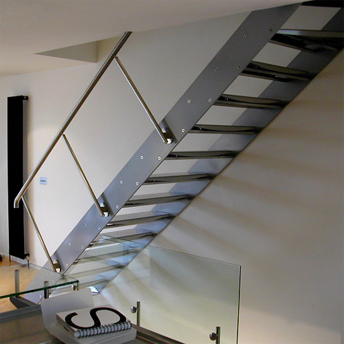 Staircase, glass panels