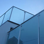 Satin Polished Stainless Steel and 12mm Toughened Glass Balustrade