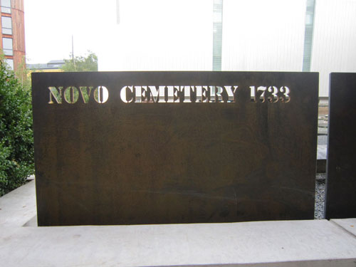 Novo Cemetery, London, Corten Steel Water Jet Cut Signage