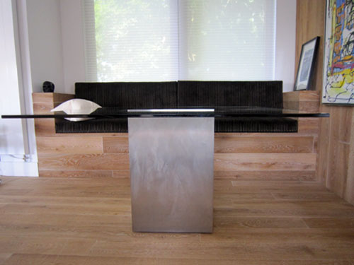 Stainless Steel Table With Glass Top
